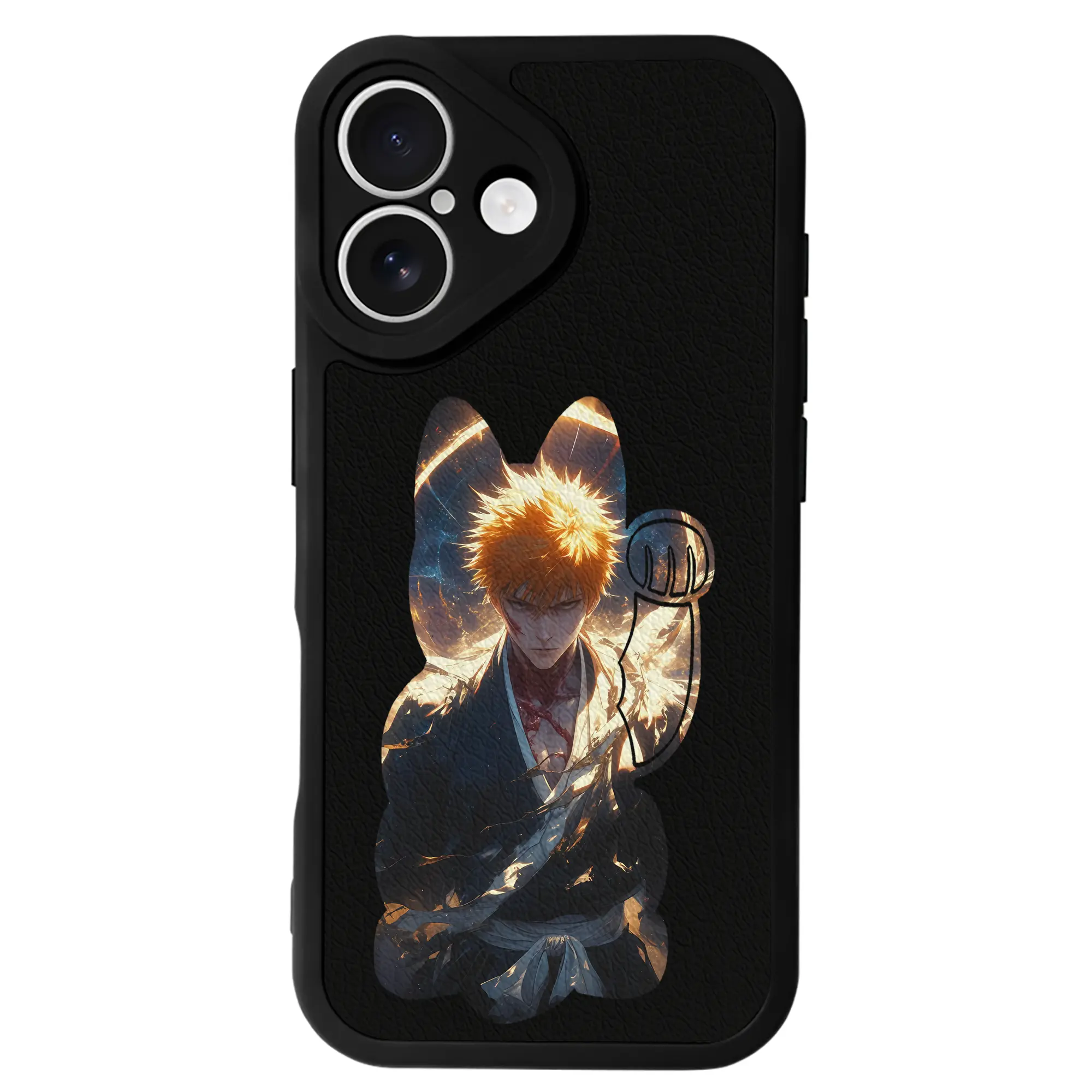 ブリーチ グッズ 黒崎 一護 - IPhone 16シリーズ対応 ・ シリコンスマホケース ・ レザー調 ・ 高精度フィット ・ 耐衝撃 ・ ワイヤレス充電対応 ・ 精密カット